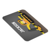 Magnet Flexible Joli garçon constructeur excavatrice orange mignon (Côté Droit)