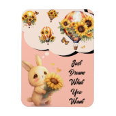 Magnet Flexible Joli Lapin Avec Tournesol Flexible Aimant Photo (Vertical)