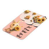 Magnet Flexible Joli Lapin Avec Tournesol Flexible Aimant Photo (Côté Gauche)