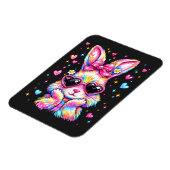 Magnet Flexible Joli Lapin Coquette Tie Dye Pâques (Côté Gauche)