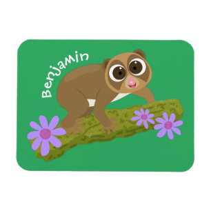 Magnet Flexible Joli lenteur loris sur dessin de branche