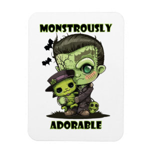 Magnet Flexible Joli monstre de Frankenstein avec peluche