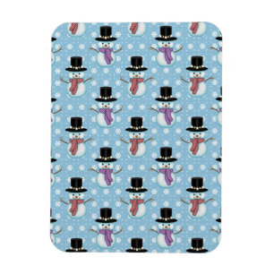 Magnet Flexible Joli motif de bonhomme de neige et de flocons de n