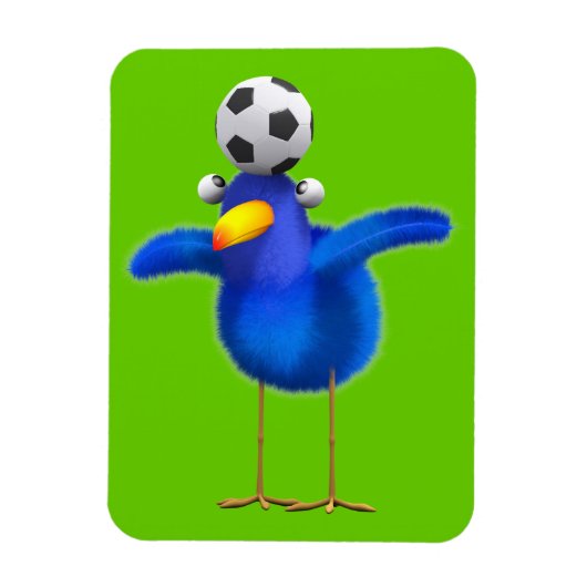 Magnet Flexible Joli oiseau 3d joue au football (modifiable) (Vertical)