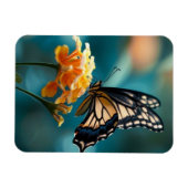 Magnet Flexible Joli papillon sur une fleur (Horizontal)