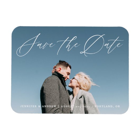 Magnet Flexible Joli script | Enregistrer l'aimant de date (Horizontal)