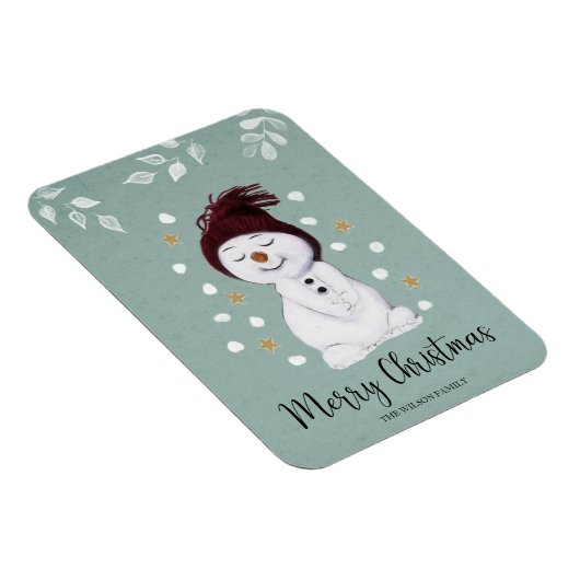 Magnet Flexible Joli Snowman hiver Noël bleu (Côté Droit)