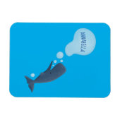 Magnet Flexible Jolie baleine à sperme soufflant bulles dessin (Horizontal)