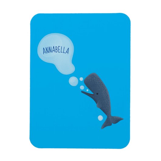 Magnet Flexible Jolie baleine à sperme soufflant bulles dessin (Vertical)