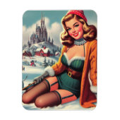 Magnet Flexible Jolie épinglette rétro d'hiver (Vertical)