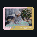 Magnet Flexible Jolie et moderne géométrique Joyeuses vacances Pho<br><div class="desc">Ajoutez-en un avec ce joli et moderne Géométrique Happy Holidays Photo Magnet,  personnalisé avec votre photo préférée.</div>