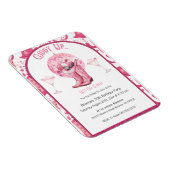 Magnet Flexible Jolie fille rose et Parties scintillant Invitation (Côté Droit)