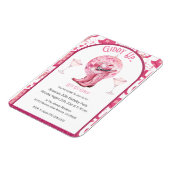 Magnet Flexible Jolie fille rose et Parties scintillant Invitation (Côté Gauche)