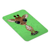 Magnet Flexible Jolie Giraffe Bébé Curieuse sur Vert (Côté Droit)