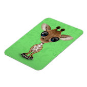 Magnet Flexible Jolie Giraffe Bébé Curieuse sur Vert (Côté Gauche)