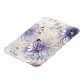 Magnet Flexible Jolie glam or perle violet blanc floral (Côté Gauche)