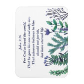 Magnet Flexible Jolie John 3:16 Jolie citation chrétienne florale (Vertical)