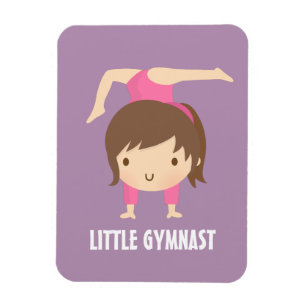 Magnet Flexible Jolie petite fille gymnaste Pose de gymnastique