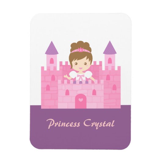 Magnet Flexible Jolie Princesse fille dans Pink Castle Fairytale (Vertical)