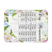 Magnet Flexible Jolies fleurs pastel Équivalents de mesure sec (Horizontal)