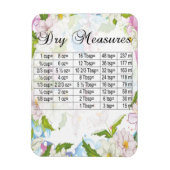 Magnet Flexible Jolies fleurs pastel Équivalents de mesure sec (Vertical)