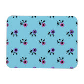 Magnet Flexible Jolies fleurs sur fond bleu (Horizontal)