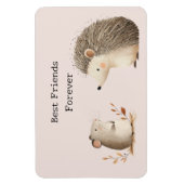 Magnet Flexible Jolis amis hérisson et souris bruns crème (Vertical)