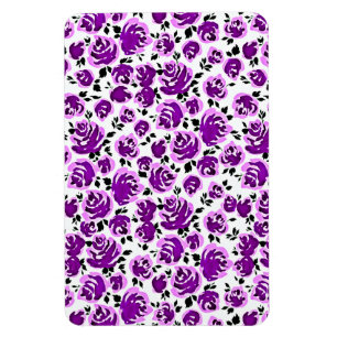 Magnet Flexible Jolis motifs de roses violettes blanches