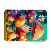 Magnet Flexible Jolis petits champignons verts mignons bébé (Horizontal)