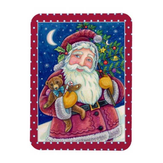MAGNET FLEXIBLE JOLLY ST NICK & NOUNOURS, VIEUX NOËL MODE (Vertical)