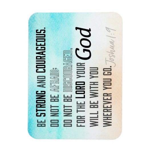 Magnet Flexible Josué 1:9 Bible Verse puissant et courageux (Vertical)