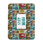 Magnet Flexible Jote Animal Collage Folk Art Design Restez Étrange (Vertical)