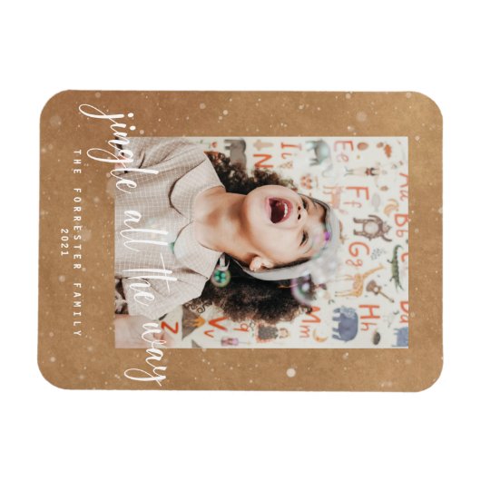 Magnet Flexible Jote Kraft Jingle Tout Le Chemin Script 2 Photo (Horizontal)