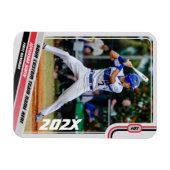 Magnet Flexible Joueur de baseball Custom Red (Horizontal)