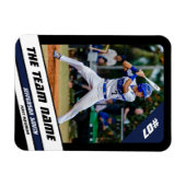 Magnet Flexible Joueur de baseball personnalisable Black Blue (Horizontal)