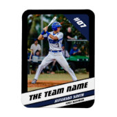 Magnet Flexible Joueur de baseball personnalisable Black Blue (Vertical)