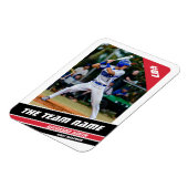 Magnet Flexible Joueur de baseball personnalisable Blanc Rouge (Côté Gauche)