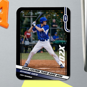Magnet Flexible Joueur de baseball personnalisé bleu