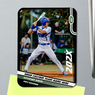 Magnet Flexible Joueur de baseball personnalisé vert