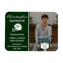 Joueur de football photo Green | Diplôme blanc