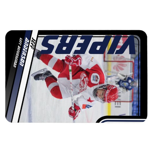 Magnet Flexible Joueur De Hockey Sur Glace Maintien Sur Bleu Dynam (Horizontal)