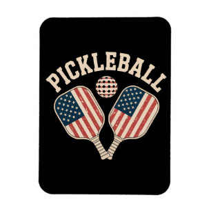 Magnet Flexible Joueur de pickleball avec drapeau américain