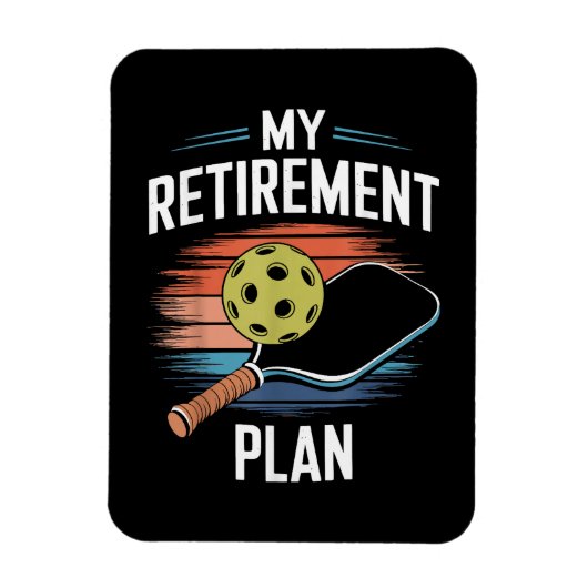 Magnet Flexible Joueur de pickleball Mon Plan de Retraite (Vertical)