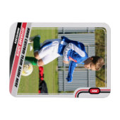 Magnet Flexible Joueur de soccer carte de commerce gris clair roug (Horizontal)