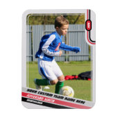 Magnet Flexible Joueur de soccer carte de commerce gris clair roug (Vertical)