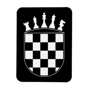 Magnet Flexible Joueur d'échecs Cadeaux pour Croates Drapeau Croat