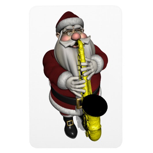 Magnet Flexible Joueur du Saxophone du Père Noël (Vertical)
