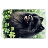 Magnet Flexible Jour de la Saint Patrick Poméranien noir flexible (Horizontal)