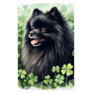Magnet Flexible Jour de la Saint Patrick Poméranien noir flexible