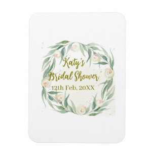 Magnet Flexible Jour de mariage floral eucalyptus vert nom date al